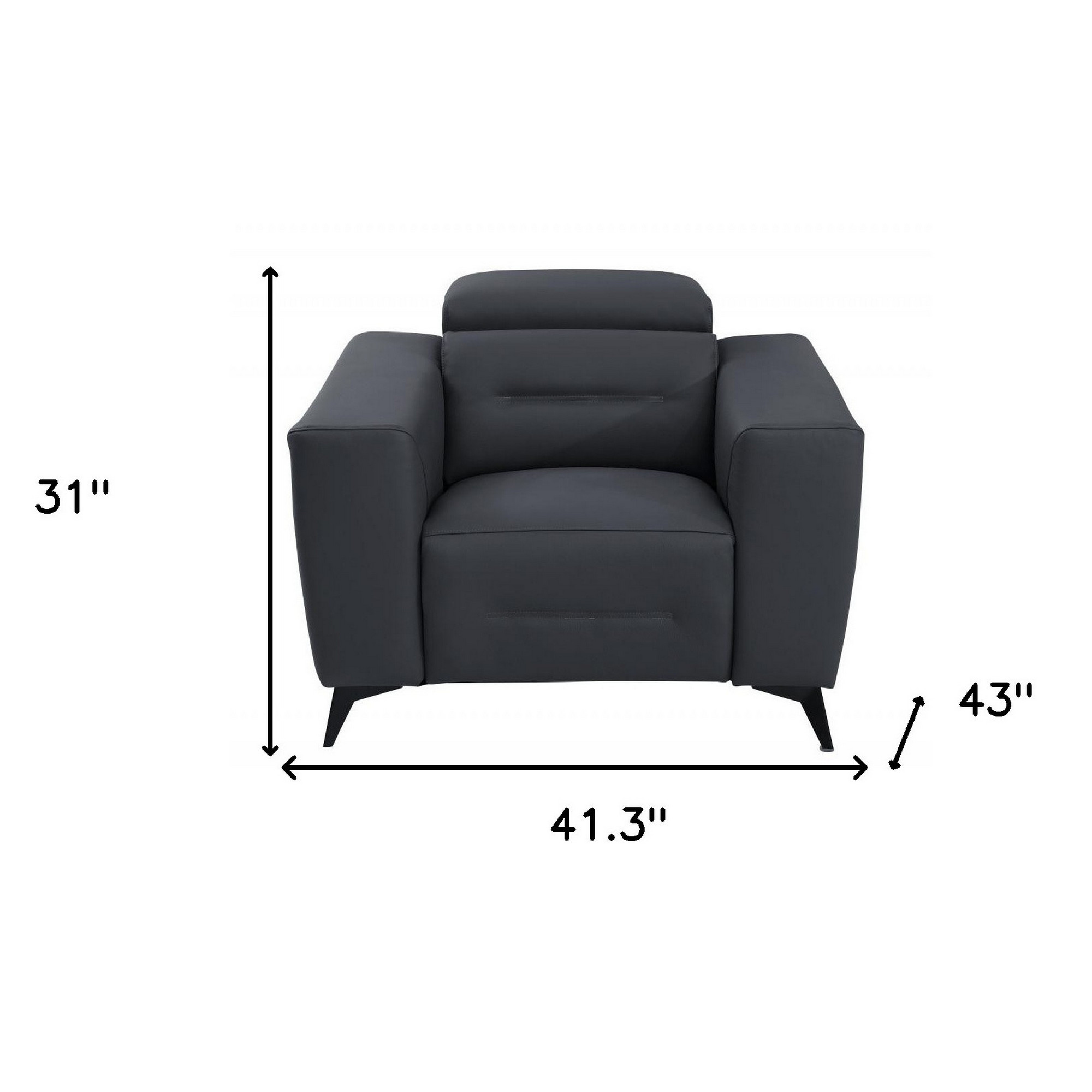CREATOR: gd-jpeg v1.0 (using IJG JPEG v80), quality = 90 41″ Dark Gray Italian Leather Power Recliner Chair
