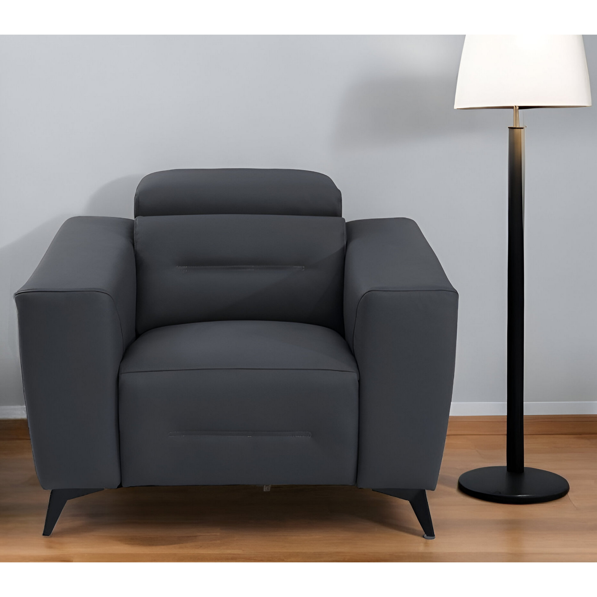 41″ Dark Gray Italian Leather Power Recliner Chair 41″ Dark Gray Italian Leather Power Recliner Chair