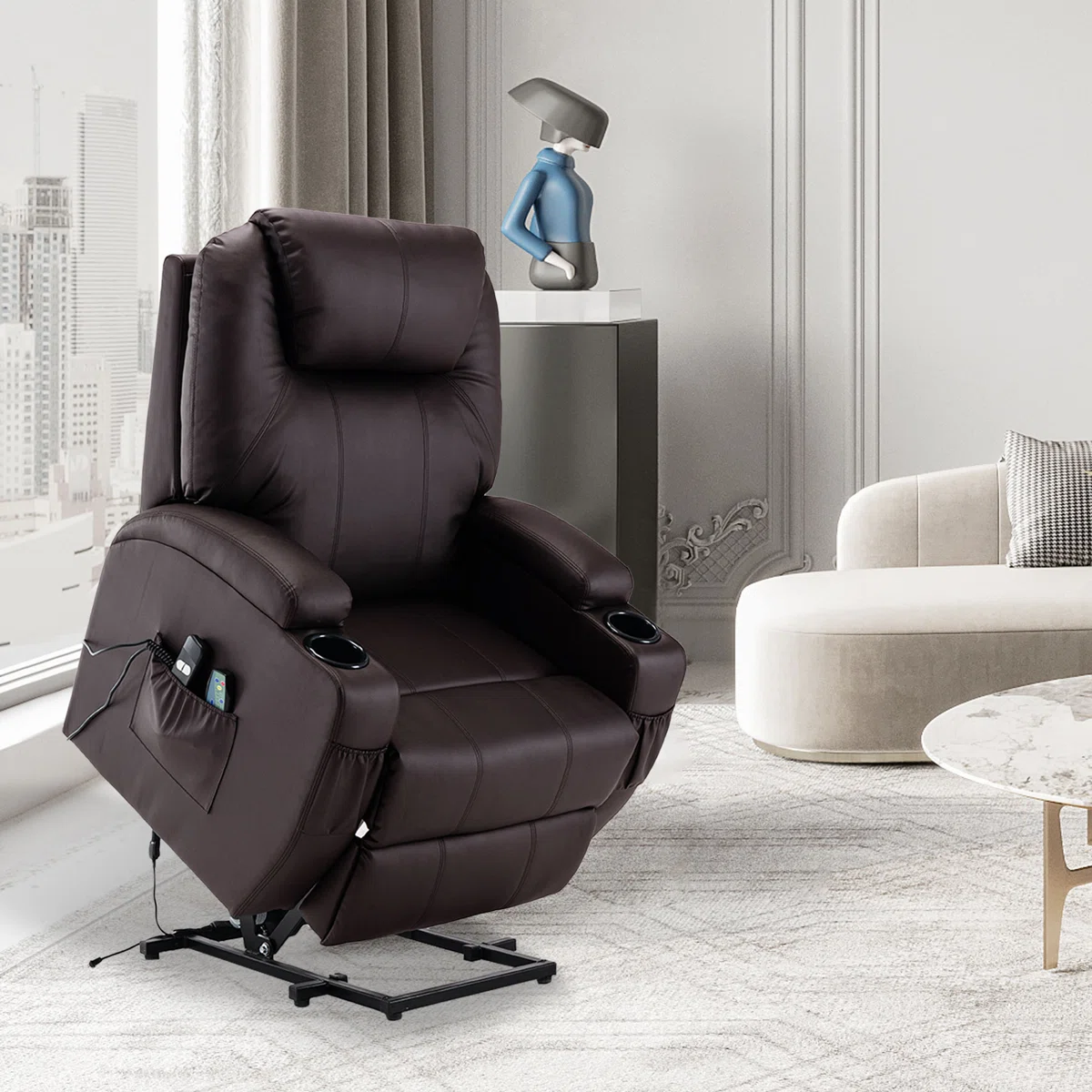 Faux Leather Lift Assist Power Recliner Faux Leather Lift Assist Power Recliner